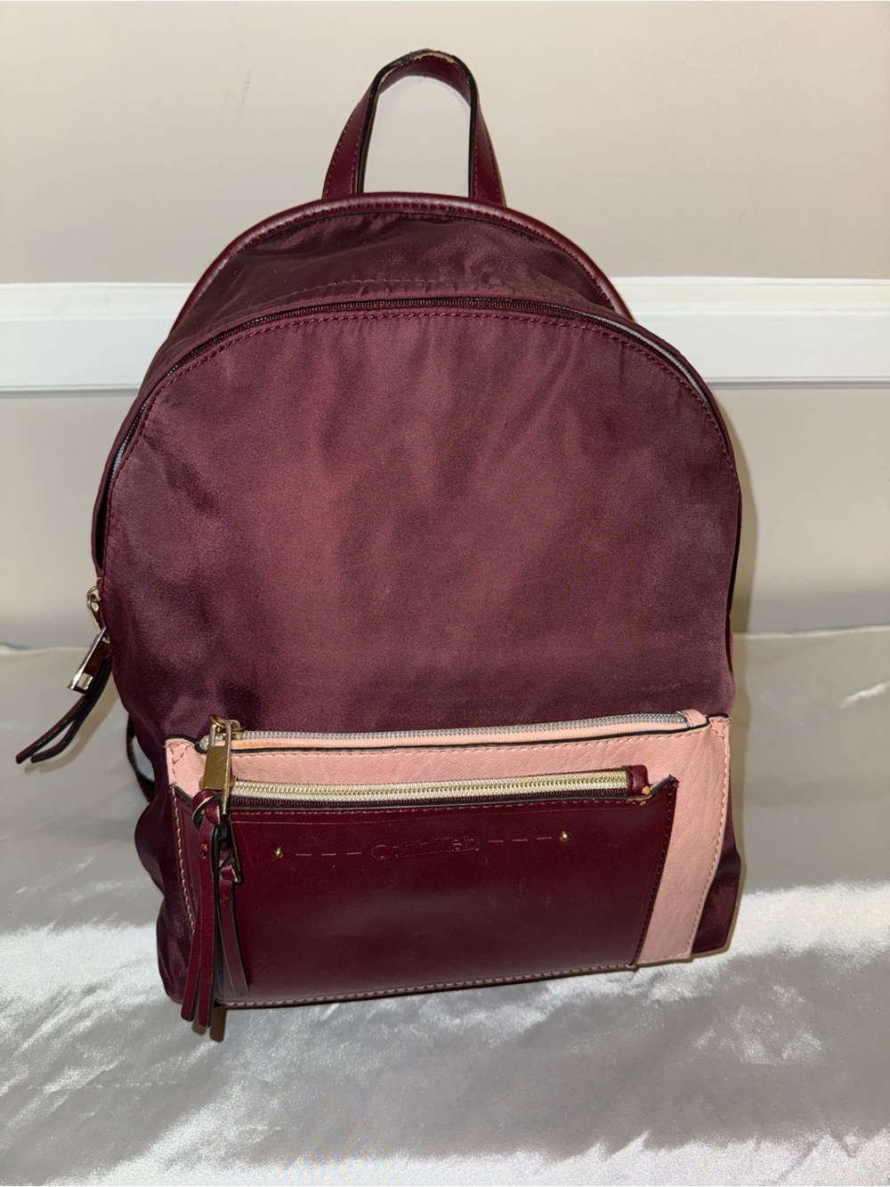 Calvin Klein Women's Two-Tone Burgundy and Blush Backpack